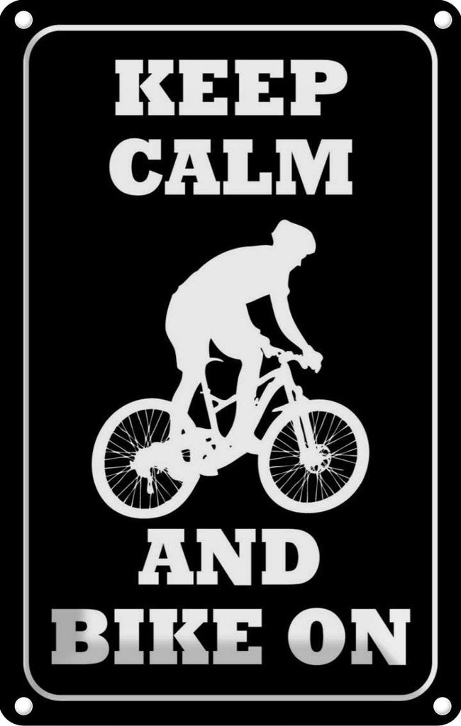 [LA-111633-1812] Blechschild 18x12 cm Keep Calm and Bike on Yoga