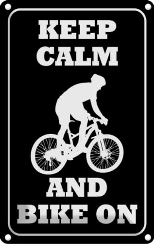 [LA-111633-1812] vianmo Blechschild 18x12 cm Keep Calm and Bike on Yoga