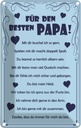 Blechschild 18x12 cm Für den besten Papa Männer Frauen Spruch Zitat
