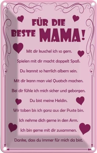 [LA-111636-1812] vianmo Blechschild 18x12 cm Für die beste Mama Männer Frauen Spruch Zitat