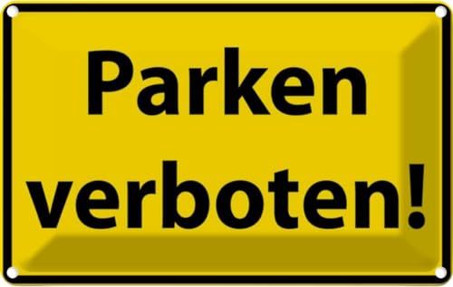 [LA-111638-1812] vianmo Blechschild 12x18 cm Parken Verboten gelb Warnschild Hinweisschild Parkplatzschild Sicherheit Vorsicht