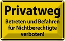 Blechschild 12x18 cm Privatweg gelbes Straßenschild Warnschild Hinweisschild Sicherheit Vorsicht