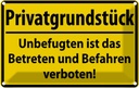 Blechschild 12x18 cm Privatgrundstück Straßenschild Warnschild Hinweisschild Sicherheit Vorsicht