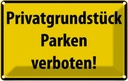 Blechschild 12x18 cm Privatgrundstück Parkverbot Warnschild Hinweisschild Sicherheit Vorsicht