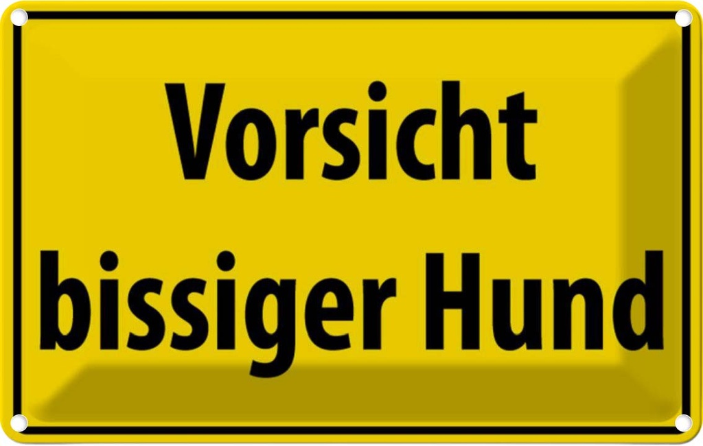 [LA-111670-1812] Blechschild 12x18 cm Vorsicht bissiger Hund Tier Haustier