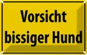 Blechschild 12x18 cm Vorsicht bissiger Hund Tier Haustier