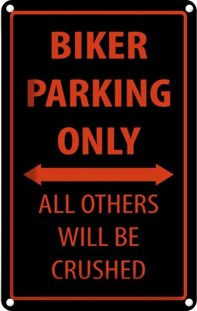 [LA-111674-1812] Blechschild 18x12 cm Fahrrad Biker parking only Warnschild Hinweisschild Sicherheit Vorsicht