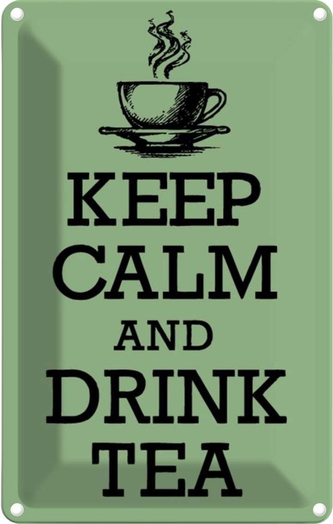 [LA-111679-1812] Blechschild 18x12 cm Keep Calm and drink tea Yoga