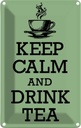Blechschild 18x12 cm Keep Calm and drink tea Yoga