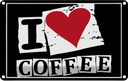 Blechschild 12x18 cm Kaffee I love Coffee Herz Essen Trinken