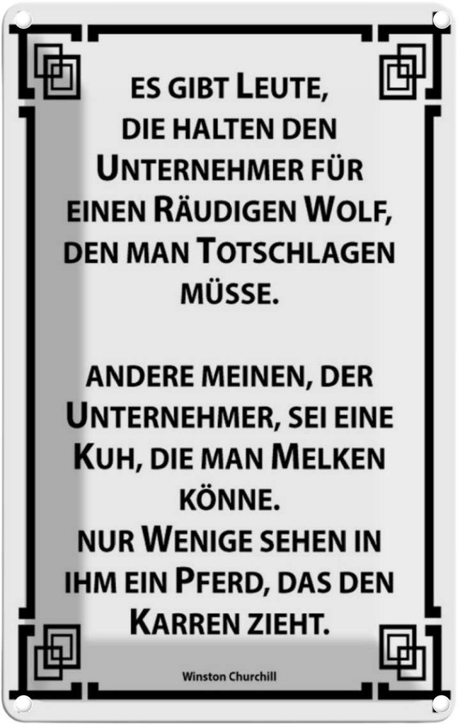 [LA-111712-1812] Blechschild 18x12 cm Leute, die halten Unternehmer Dekoration Spruch Zitat