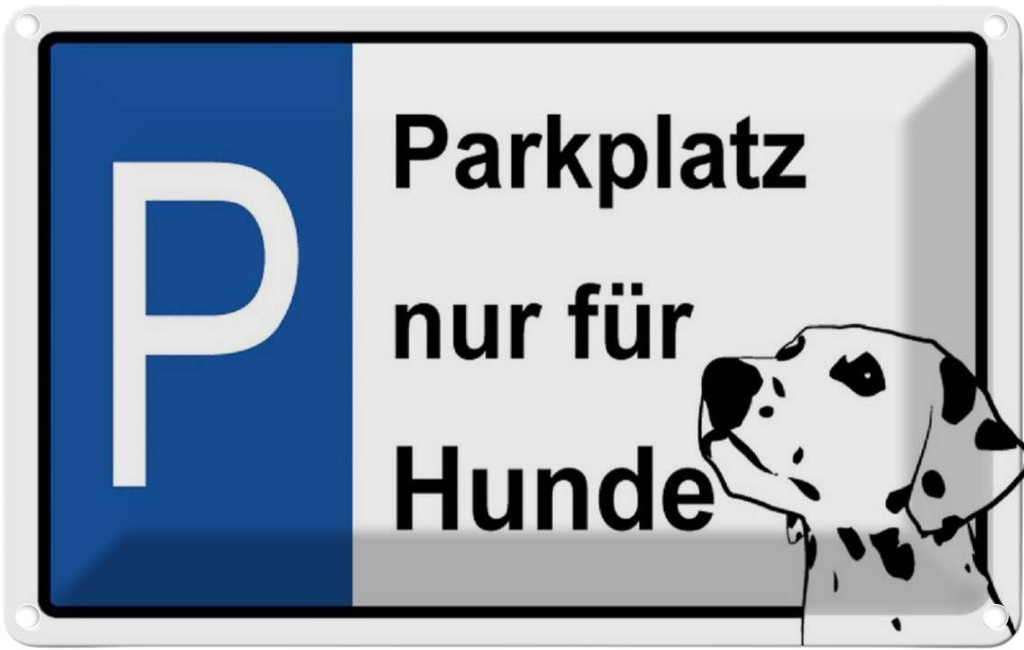 [LA-111717-1812] Blechschild 12x18 cm Parkplatz nur für Hunde Tier Haustier Hund