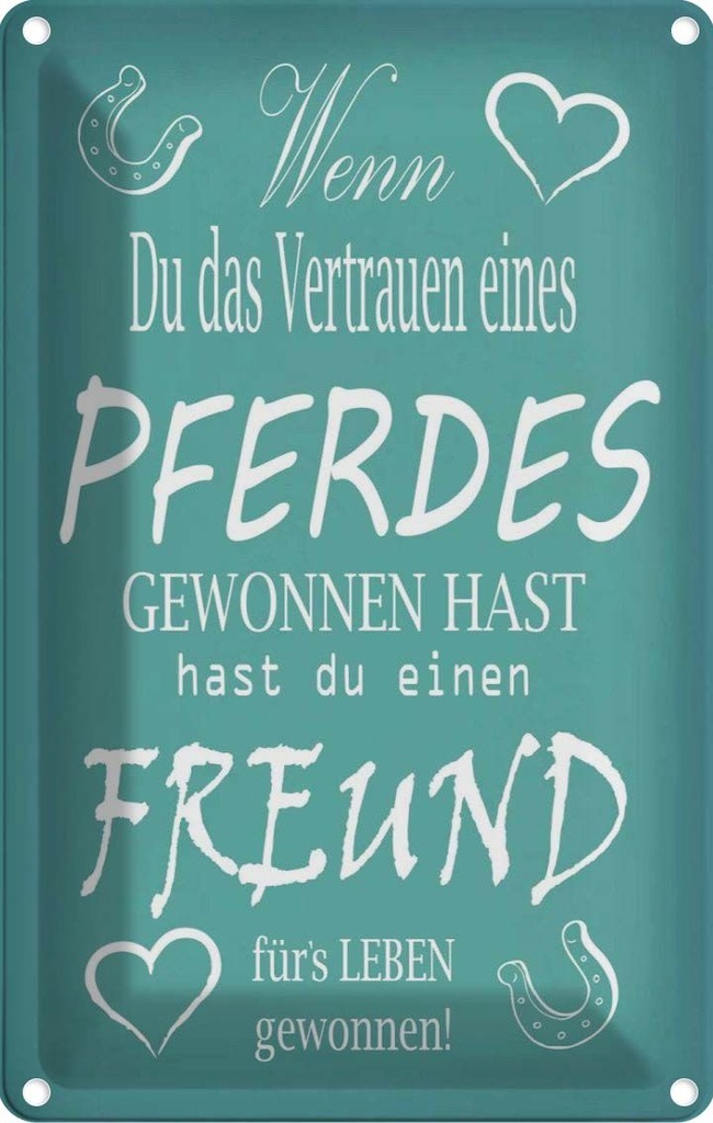 [LA-111718-1812] Blechschild 18x12 cm Wenn du Vertrauen eines Pferd Spruch Zitat