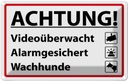 Blechschild 12x18 cm Achtung Videoüberwacht Alarm Warnschild Hinweisschild Sicherheit Vorsicht