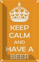Blechschild 18x12 cm Keep Calm and have a beer Yoga