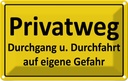 Blechschild 12x18 cm Hinweis Privatweg gelbes Warnschild Hinweisschild Sicherheit Vorsicht