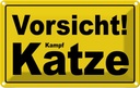 Blechschild 12x18 cm Vorsicht Kampf Katze Tier Haustier