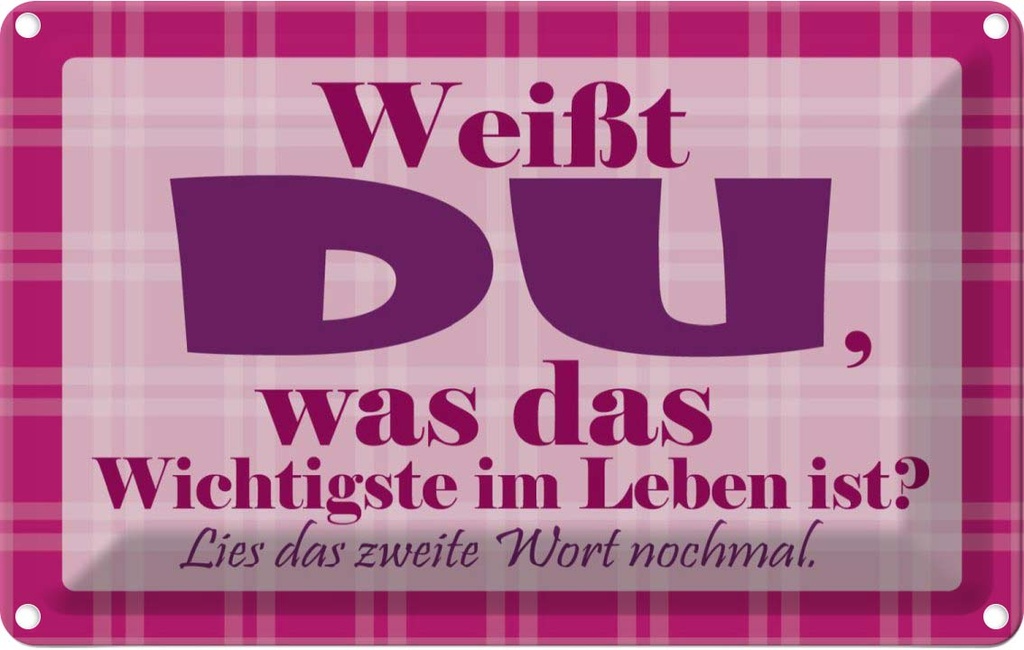 [LA-111793-1812] Blechschild 12x18 cm Wichtigste bist DU Dekoration Spruch Zitat