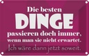 Blechschild 12x18 cm Die besten Dinge Dekoration Spruch Zitat