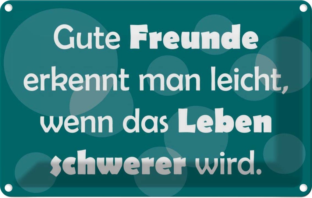 [LA-111807-1812] Blechschild 12x18 cm Gute Freunde grünes Dekoration Spruch Zitat