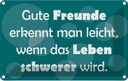 Blechschild 12x18 cm Gute Freunde grünes Dekoration Spruch Zitat