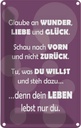 Blechschild 18x12 cm Dein Leben lebst nur Du Dekoration Spruch Zitat