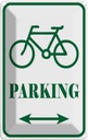Blechschild 18x12 cm Fahrrad Parking weiß- grünes Parkplatzschild