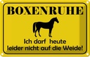 Blechschild 12x18 cm Boxenruhe nicht auf die Weide Pferd Warnschild Hinweisschild Sicherheit Vorsicht
