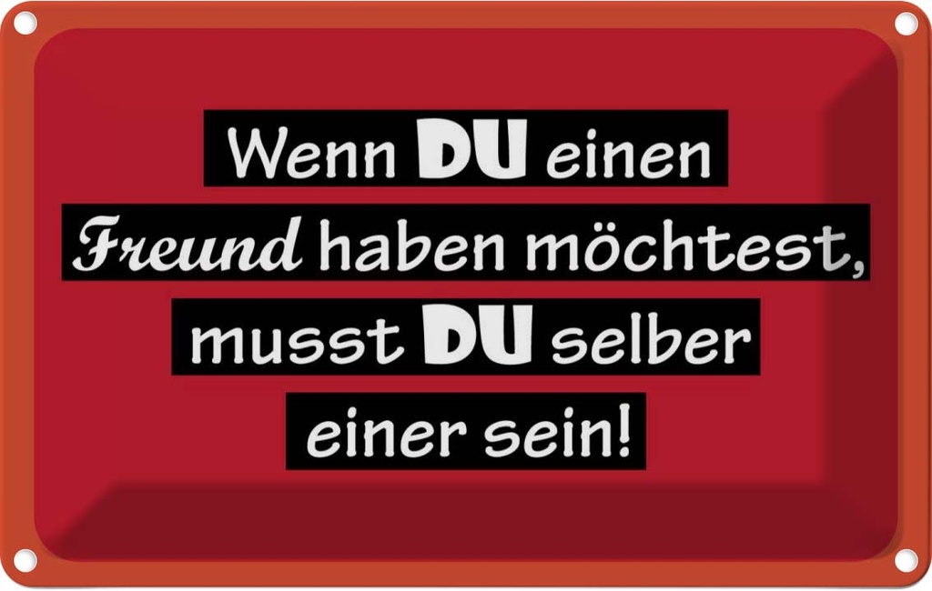 [LA-111819-1812] Blechschild 12x18 cm wenn du einen Freund haben möchtest Spruch Zitat