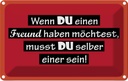 Blechschild 12x18 cm wenn du einen Freund haben möchtest Spruch Zitat