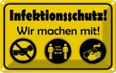 Blechschild 12x18 cm Infektionsschutz wir machen mit Warnschild Hinweisschild Sicherheit Vorsicht