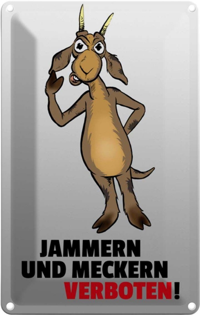 [LA-111880-1812] Blechschild 18x12 cm Jammern und Meckern verboten Warnschild Hinweisschild Sicherheit Vorsicht