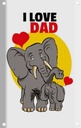 Blechschild 18x12 cm I love Dad Elefanten Tier Haustier