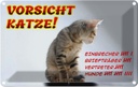Blechschild 12x18 cm Vorsicht Katze Strichliste Warnschild Hinweisschild Sicherheit
