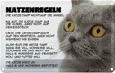 Blechschild 12x18 cm Katzenregeln Katze darf nicht Tier Haustier