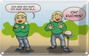 Blechschild 12x18 cm Ich bin so satt oh Kuchen Dekoration Spruch Zitat