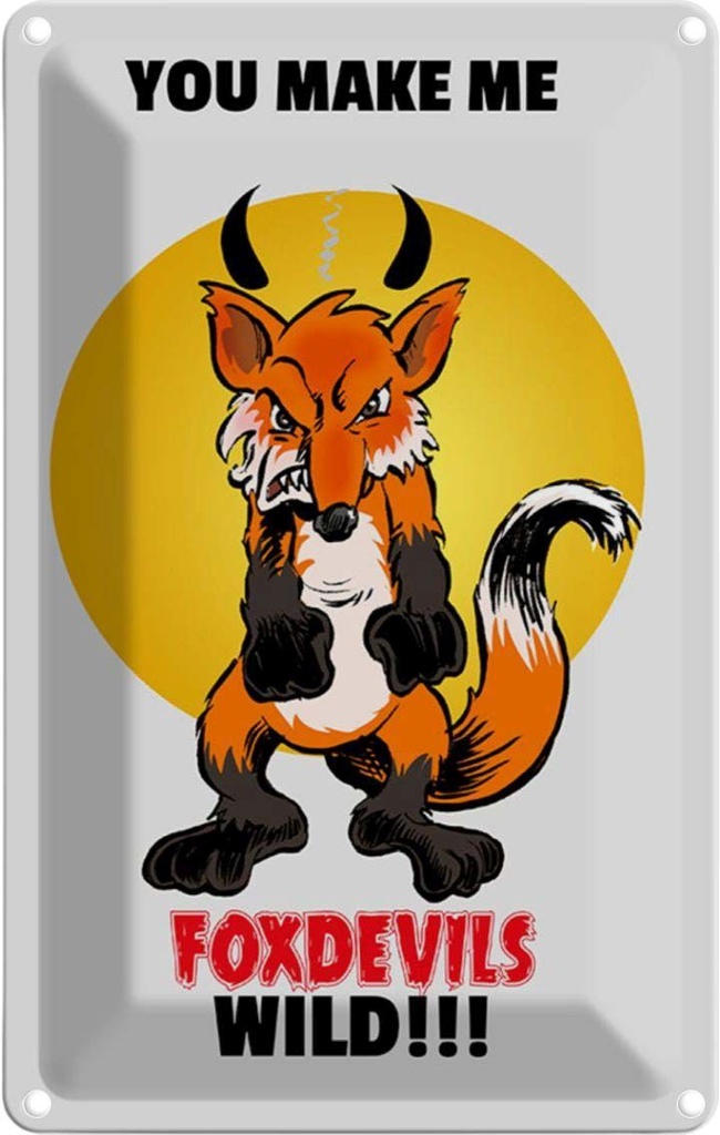 [LA-112052-1812] Blechschild 18x12 cm You make me foxdevils wild Fuchs Spruch Zitat