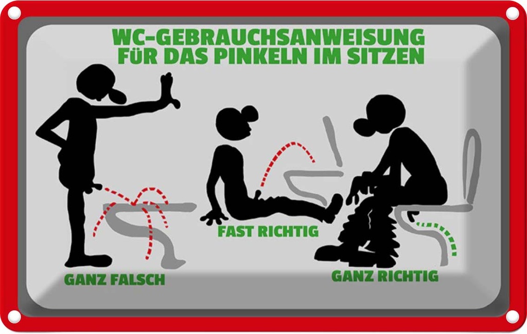 [LA-112078-1812] Blechschild 12x18 cm WC-Gebrauchsanweisung Warnschild Hinweisschild Sicherheit Vorsicht