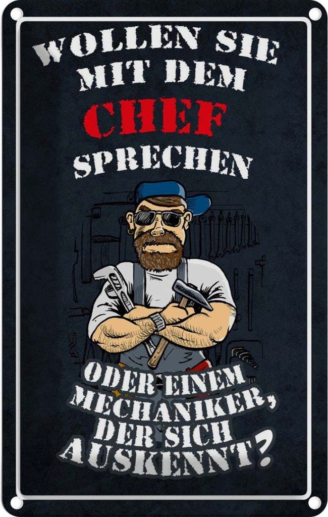 [LA-112085-1812] Blechschild 18x12 cm Wollen Sie mit dem Chef sprechen Spruch Zitat
