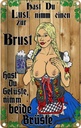 Blechschild 18x12 cm Pinup Nimm Zitat einen zur Brust Alkohol Bier Pin Up Spruch