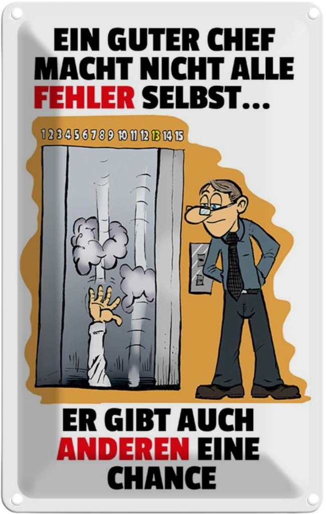 [LA-112142-1812] Blechschild 18x12 cm Guter Chef Fehler nicht selbst Beruf Arbeit