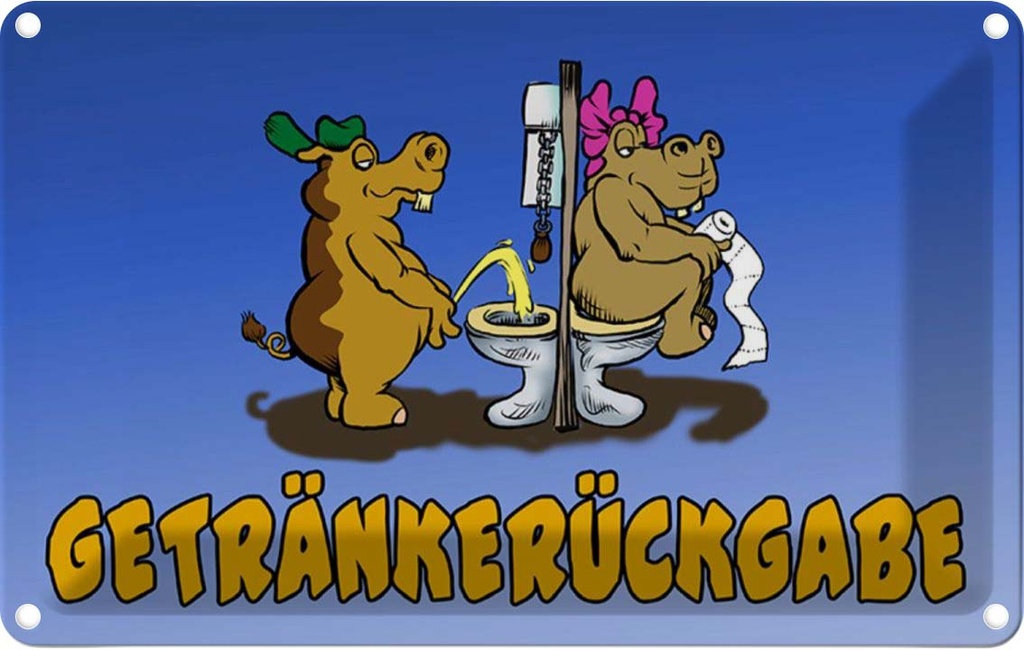 [LA-112174-1812] Blechschild 12x18 cm Getränkerückgabe Essen Trinken
