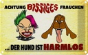 Blechschild 12x18 cm Achtung bissiges Frauchen Hund Witz Humor Lustig Spaß