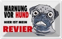 Blechschild 12x18 cm Warnung Hund hier mein Revier Warnschild Hinweisschild Sicherheit Vorsicht