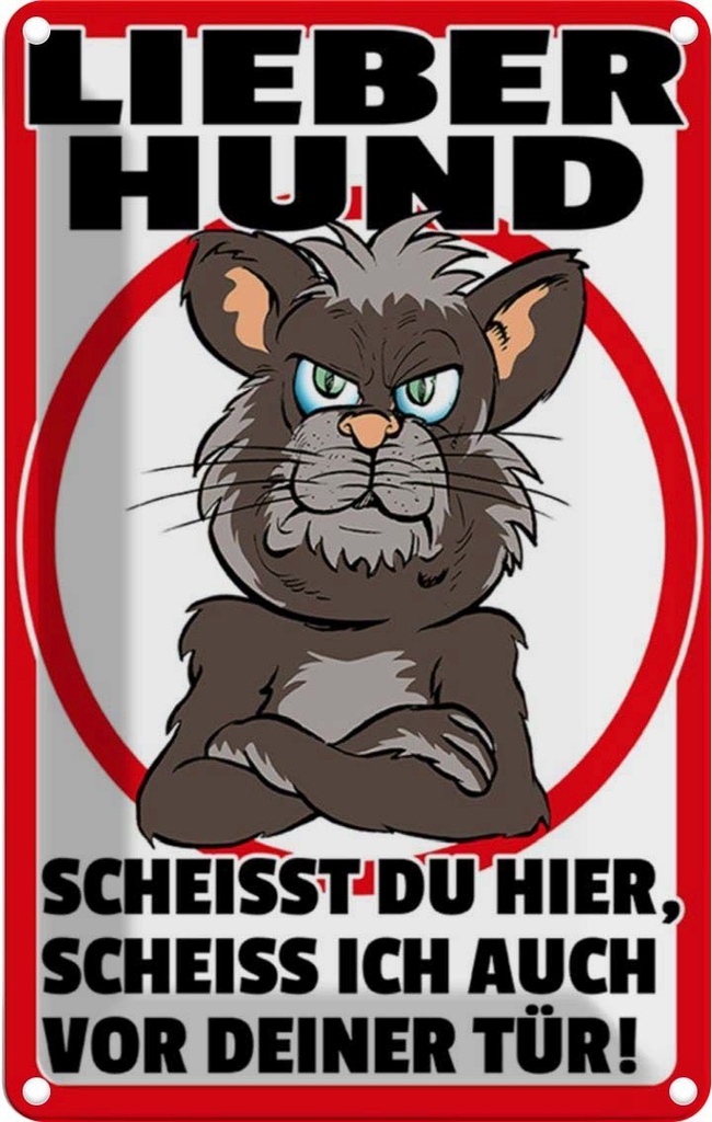 [LA-112210-1812] Blechschild 18x12 cm lieber Hund scheißt Du hier Tier Haustier