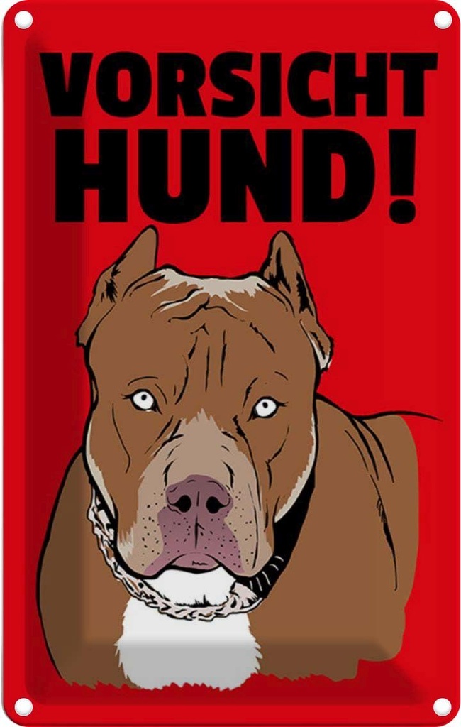 [LA-112213-1812] Blechschild 18x12 cm Vorsicht Hund Tier Haustier