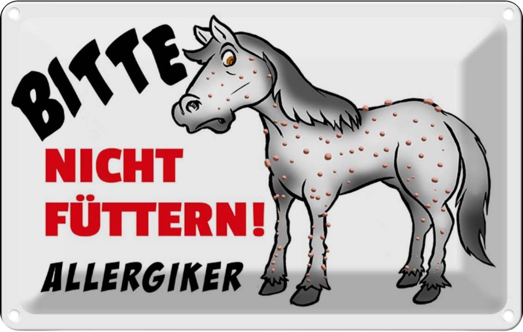 [LA-112219-1812] Blechschild 12x18 cm Bitte nicht füttern Pferd Warnschild Hinweisschild Sicherheit Vorsicht