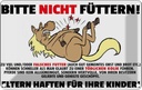 Blechschild 12x18 cm Pferd bitte nicht füttern Eltern haften Warnschild Hinweisschild Sicherheit Vorsicht