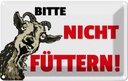 Blechschild 12x18 cm Tiere bitte nicht füttern Ziege Tier Haustier Spruch Zitat