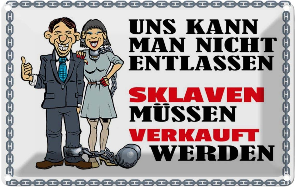 [LA-112262-1812] Blechschild 12x18 cm uns kann man nicht entlassen Dekoration Spruch Zitat